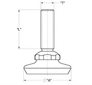 drawing fo Swivel Emperor Adjustable Glide with Decorative Shell