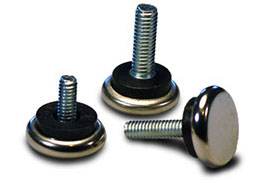 Adjustable Glides with Metal Base: 1-1/4 inch dia. Base