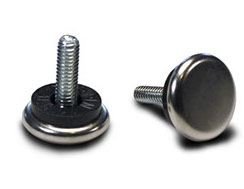 Adjustable Glides with Metal Base: 1-1/4 inch dia. Base