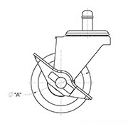 drawing of General Duty Single Wheel Industrial Caster with Brake