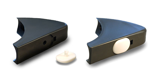 Heel Glide and Replaceable Bases for Cantilever Chair