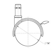 drawing of Hooded Twin Wheel Caster with Brake