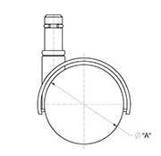 drawing of Hooded Twin Wheel Caster without Brake