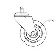 drawing of Heavy Duty Single Wheel Industrial Caster without Brake