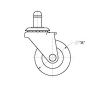 drawing of Light Duty Single Wheel Industrial Caster without Brake