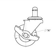 drawing of Light Duty Single Wheel Industrial Caster with Brake
