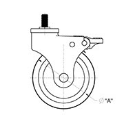 drawing of Heavy Duty Single Wheel Industrial Casters with Polymer Construction