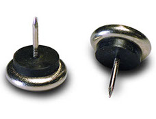 Metal Nail-On Glides with Cushion