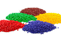 colorful plastic polymer granules
