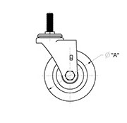 drawing of Skate Wheel Industrial Caster without Brake